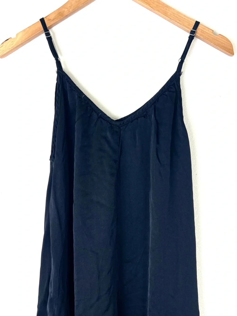 LACAUSA Black Spaghetti-Strap Wide Leg Satin Jumpsuit Extra Small - Picture 8 of 9